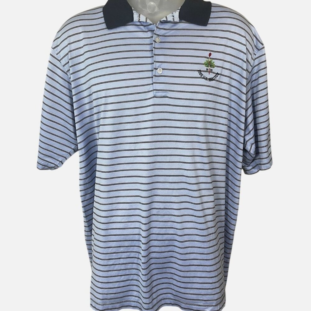 Bobby Jones Players Short Sleeve Blue Stripe VTG 2005 US Amateur Tournament Golf